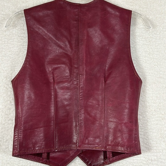 Hell-bent leather goods vintage 70s/80s burgundy, suede leather vest small - Picture 2 of 7
